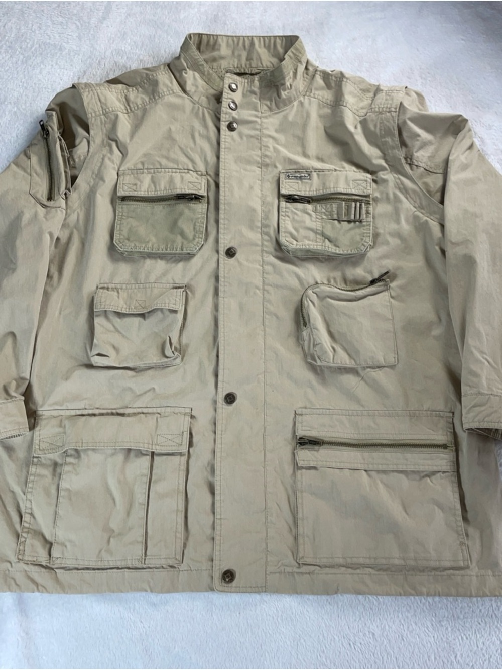 Weekender Traveler Correspondent Safari Jacket XL Convertible Multi Pocket
